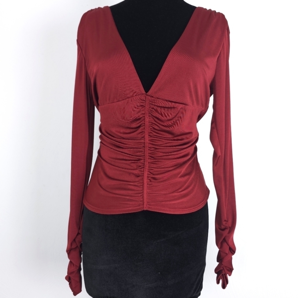Free People Ruched Long Sleeve size M